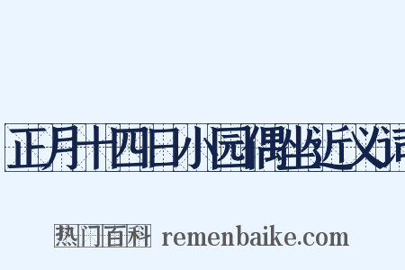 正月十四日小园偶坐近义词是什么意思的图片